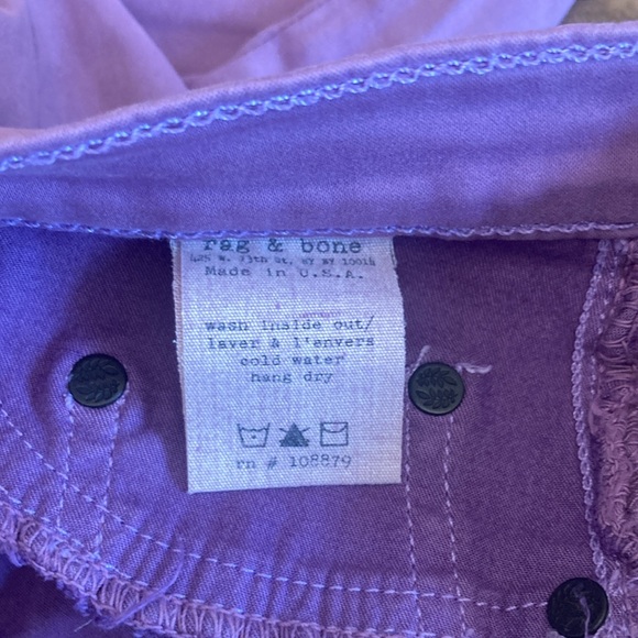 Rag & Bone Legging Stretch Material Jeans Size 27 Lavender - Picture 7 of 12